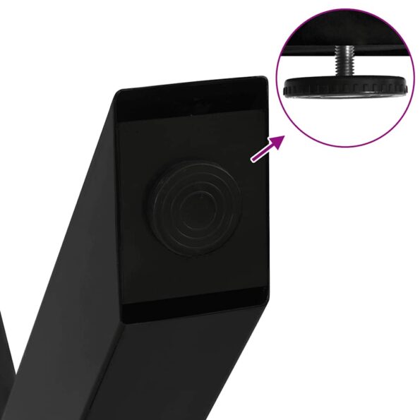 vidaXL Nohy jedálenského stola X-Shaped 3 ks Čierna 90x(72-73) cm Oceľ – Obrázok 9