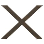 vidaXL Nohy k jedálenskému stolu v tvare X, 3 ks, prírodná oceľ, 90 x (72-73) cm, oceľ – Obrázok 5
