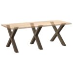 vidaXL Nohy k jedálenskému stolu v tvare X, 3 ks, prírodná oceľ, 90 x (72-73) cm, oceľ – Obrázok 8