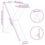 vidaXL Nohy k jedálenskému stolu v tvare X, 3 ks, prírodná oceľ, 90 x (72-73) cm, oceľ – Obrázok 10