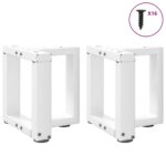 vidaXL Nohy konferenčného stolíka v tvare T, 2 ks, biele, 30x25x(30-31) cm, oceľové – Obrázok 4