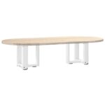 vidaXL Nohy konferenčného stolíka v tvare T, 2 ks, biele, 30x25x(30-31) cm, oceľové – Obrázok 7