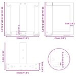 vidaXL Nohy konferenčného stolíka v tvare T, 2 ks, biele, 30x25x(30-31) cm, oceľové – Obrázok 9