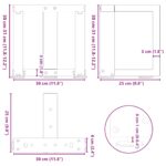 vidaXL Nohy konferenčného stolíka v tvare T, 2 ks, biele, 30x25x(30-31) cm, oceľové – Obrázok 10