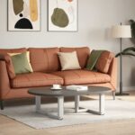 vidaXL Nohy konferenčného stolíka v tvare T, 2 ks, biele, 60x25x(30-31) cm, oceľové – Obrázok 2