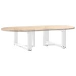 vidaXL Nohy konferenčného stolíka v tvare T, 2 ks, biele, 60x25x(30-31) cm, oceľové – Obrázok 7