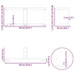 vidaXL Nohy konferenčného stolíka v tvare T, 2 ks, biele, 60x25x(30-31) cm, oceľové – Obrázok 10