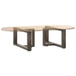 vidaXL Nohy konferenčného stolíka v tvare T, 2 ks, čierne, 70x25x(30-31) cm, oceľové – Obrázok 8