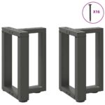 vidaXL Nohy konferenčného stolíka v tvare T, 2 ks, antracitové, 38x25x(42-43) cm, oceľ – Obrázok 3