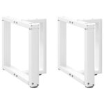 vidaXL Nohy konferenčného stolíka v tvare T, 2 ks, biele, 50x25x(42-43) cm, oceľové