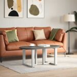 vidaXL Nohy konferenčného stolíka v tvare T, 2 ks, biele, 50x25x(42-43) cm, oceľové – Obrázok 2