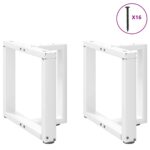 vidaXL Nohy konferenčného stolíka v tvare T, 2 ks, biele, 50x25x(42-43) cm, oceľové – Obrázok 3