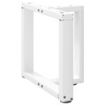 vidaXL Nohy konferenčného stolíka v tvare T, 2 ks, biele, 50x25x(42-43) cm, oceľové – Obrázok 4
