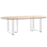 vidaXL Nohy konferenčného stolíka v tvare T, 2 ks, biele, 50x25x(42-43) cm, oceľové – Obrázok 8