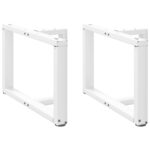 vidaXL Nohy konferenčného stolíka v tvare T, 2 ks, biele, 70x25x(42-43) cm, oceľové