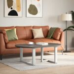 vidaXL Nohy konferenčného stolíka v tvare T, 2 ks, biele, 70x25x(42-43) cm, oceľové – Obrázok 2