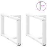 vidaXL Nohy konferenčného stolíka v tvare T, 2 ks, biele, 70x25x(42-43) cm, oceľové – Obrázok 3