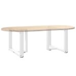 vidaXL Nohy konferenčného stolíka v tvare T, 2 ks, biele, 70x25x(42-43) cm, oceľové – Obrázok 8