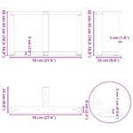 vidaXL Nohy konferenčného stolíka v tvare T, 2 ks, biele, 70x25x(42-43) cm, oceľové – Obrázok 10