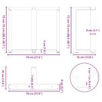vidaXL Nohy jedálenského stola v tvare T 2 ks 70x35x(72-73) cm oceľ – Obrázok 10