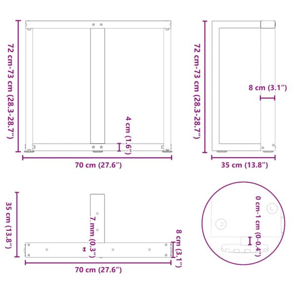VXL8721158317193_g_en_hd_9.jpg vidaXL Nohy jedálenského stola v tvare T 2 ks 70x35x(72-73) cm oceľ – Obrázok 10