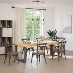 vidaXL Nohy k jedálenskému stolu v tvare T, 2 ks, čierne, 90x35x(72-73) cm, oceľ – Obrázok 2
