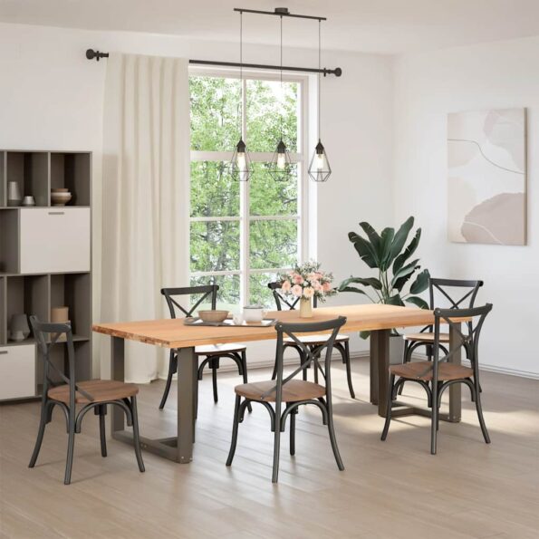 vidaXL Nohy jedálenského stola v tvare T 2 ks 100x35x(72-73) cm oceľ – Obrázok 2