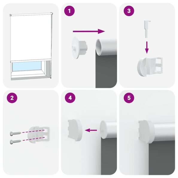 vidaXL roleta Blackout Black 145x230 cm Šírka látky 141,6 cm Polyester – Obrázok 6