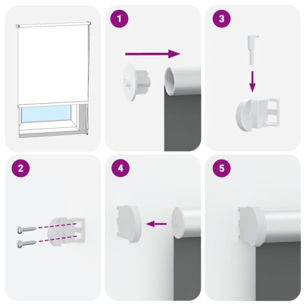 vidaXL roleta Blackout sivá 145x130 cm Šírka látky 141,6cm Polyester – Obrázok 6