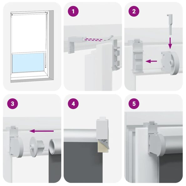 vidaXL roleta Blackout sivá 155x230 cm Šírka látky 151,6cm Polyester – Obrázok 7