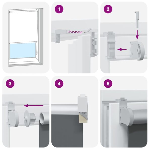 vidaXL Roleta Zatemnenie biela 140x210cm Šírka látky 136,6cm Polyester – Obrázok 6