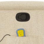 vidaXL Sklápacie masážne kreslo krémové látkové – Obrázok 11