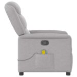 vidaXL Sklápacie masážne kreslo oblakšedá látka – Obrázok 4