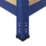 vidaXL 5-vrstvové úložné police 4 ks Modrá oceľ a drevo – Obrázok 10