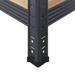 vidaXL 5-vrstvové úložné police 3 ks oceľ a spracované drevo – Obrázok 9