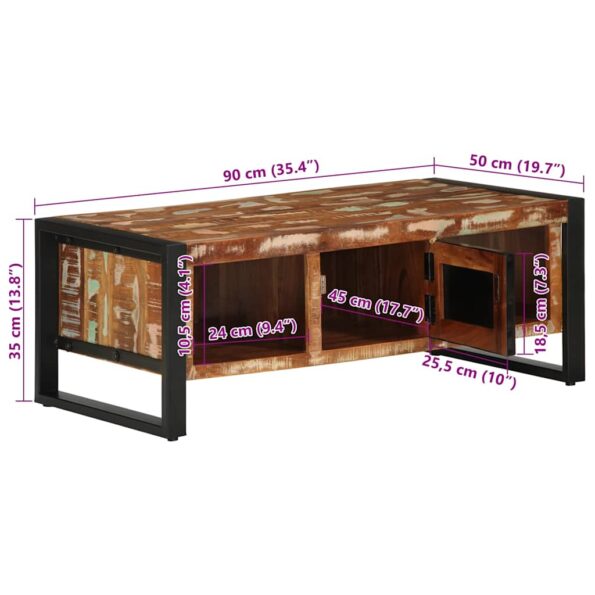 VidaXL Konferenčný stolík Viacfarebný 90x50x36cm Rekultivované masívne – Obrázok 12