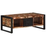 VidaXL Konferenčný stolík Viacfarebný 90x50x36cm Rekultivované masívne – Obrázok 9