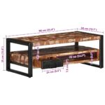 VidaXL Konferenčný stolík Viacfarebný 90x50x36cm Rekultivované masívne – Obrázok 12
