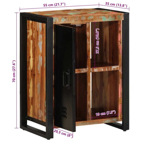 VidaXL Príborník Viacfarebný 55x35x70 cm Rekultivované masívne drevo – Obrázok 12