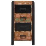 vidaXL Zásuvková skrinka Viacfarebná Rekultivované masívne drevo – Obrázok 2