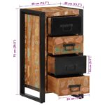 vidaXL Zásuvková skrinka Viacfarebná Rekultivované masívne drevo – Obrázok 12