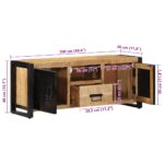 VidaXL TV skrinka 100x30x40 cm Masívne hrubé drevo Mango – Obrázok 9