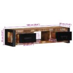 VidaXL TV skrinka 100x30x25 cm Rekultivované masívne drevo – Obrázok 11