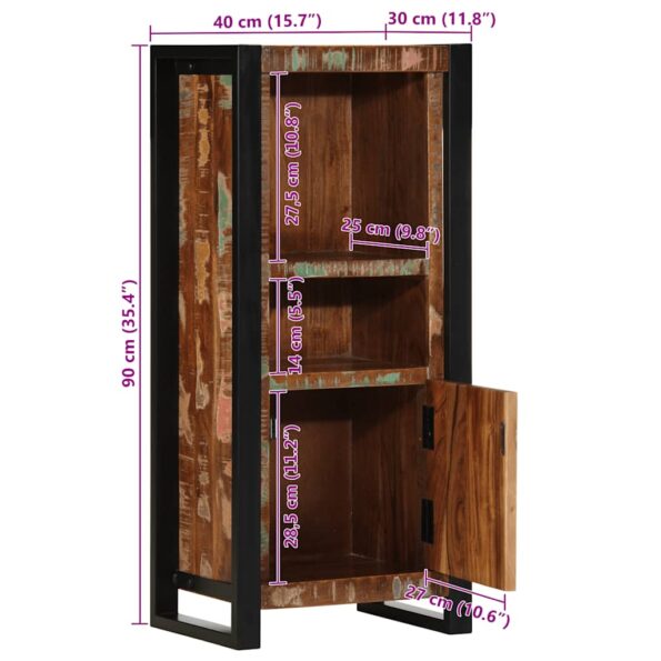 vidaXL Kúpeľňová skrinka 40x30x90 cm Rekultivované masívne drevo – Obrázok 12