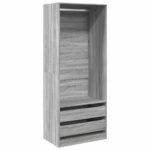 vidaXL Šatník sivý sonoma 80x50x200 cm kompozitné drevo – Obrázok 2