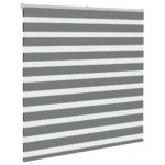 vidaXL Zebra roleta tmavošedá 140x100 cm šírka látky 135,9cm polyester – Obrázok 3