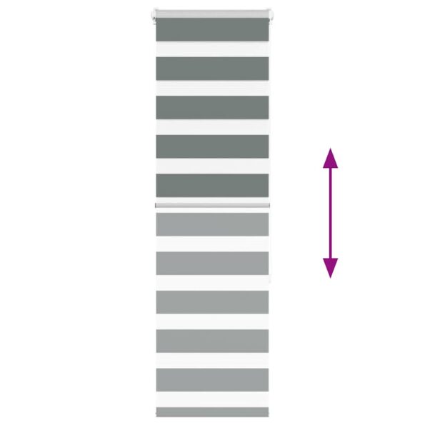 vidaXL Zebra roleta tmavošedá 45x150 cm šírka látky 40,9 cm polyester – Obrázok 5