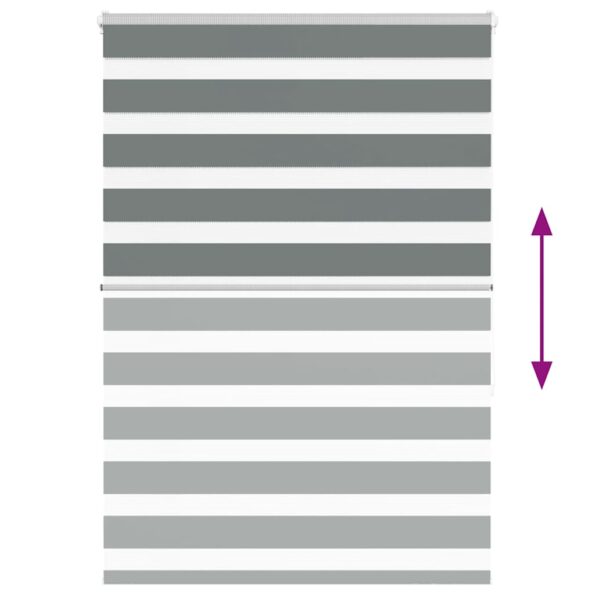 vidaXL Zebra roleta tmavošedá 95x150 cm šírka látky 90,9 cm polyester – Obrázok 5