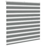 vidaXL Zebra roleta tmavošedá 140x150 cm šírka látky 135,9cm polyester – Obrázok 3