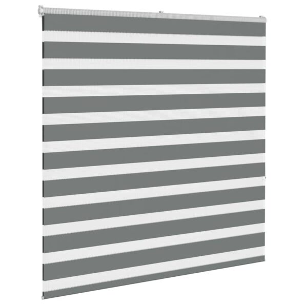 vidaXL Zebra roleta tmavošedá 140x150 cm šírka látky 135,9cm polyester – Obrázok 3